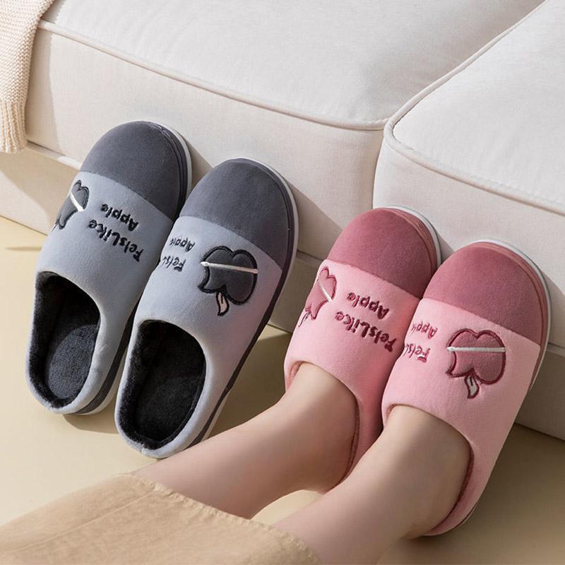 Cotton Slippers Men's Winter Home Indoor Warm Non-slip Thick Bottom Suede Cotton Shoes