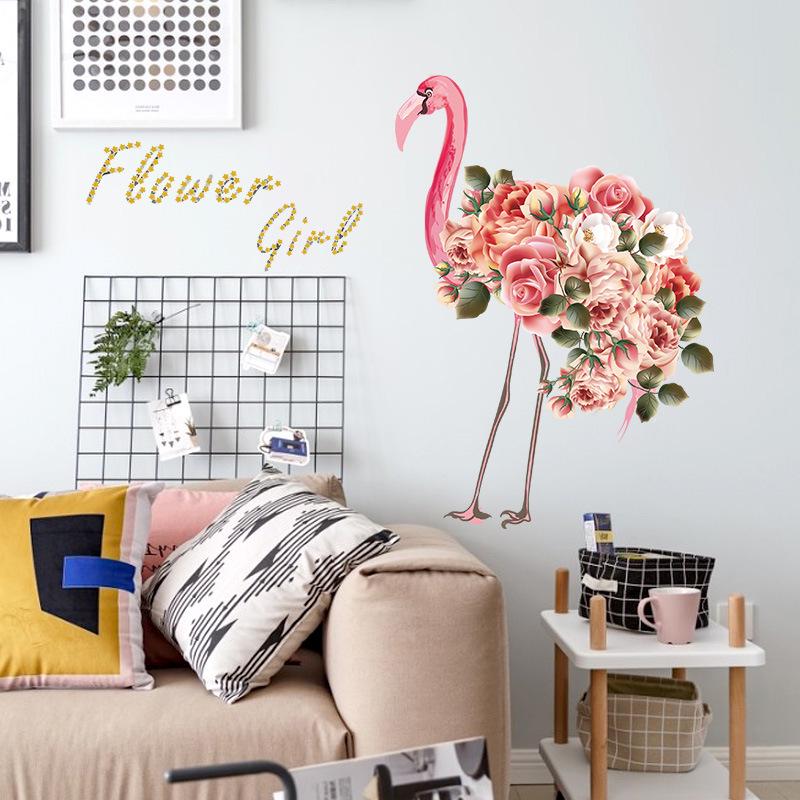 Flamingo PVC Modern Wardrobe Cabinet Tiles Toilet Wall Decoration Decorative Mural Wall Stickers
