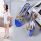 Sandals and Slippers for Women's Outer Wear Fashion Crystal Thick Heel Comfortable Sequins Rhinestone Bow Female Summer Sandals and Slippers
