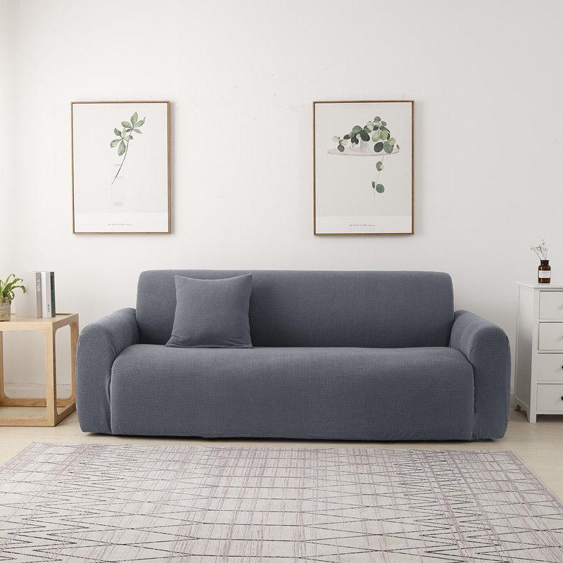 Monochrome Sofa Cover Corn velvet Anti-Slip Slipcover Solid simple Stretch Tight Couch Cover
