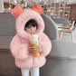 Girls Wool Sweater Windproof Winter Clothes Cotton-padded Jacket Hooded Cartoon Padded Jacket To Keep Warm