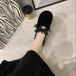 Round Toe All-match Shallow Mouth Peas Shoes Flat Fur Shoes Soft Sole Single Shoes Women's Pedal Lazy Shoes Ladies Moccasin Shoes