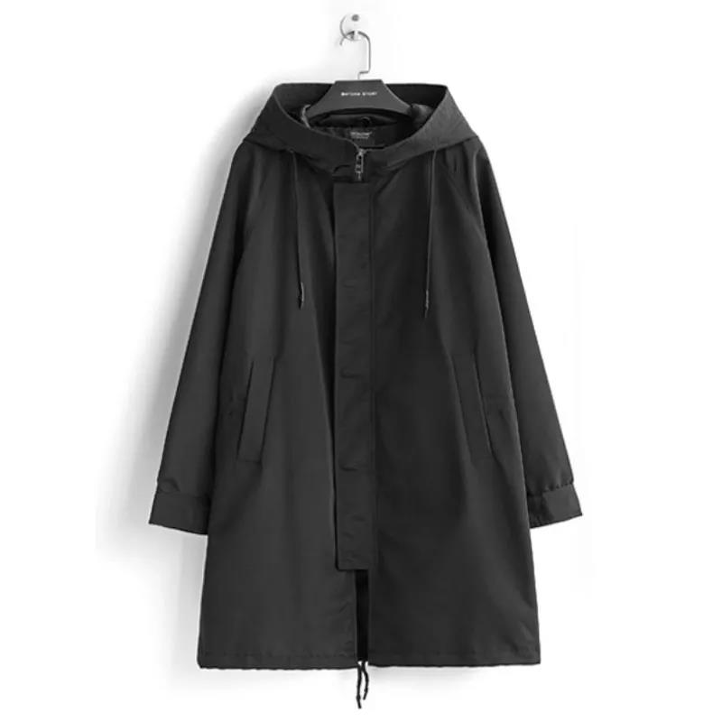 Spring and Autumn Men's Jacket Thin Loose Windbreaker Casual Mid-length Jacket Plus Fat Plus Size
