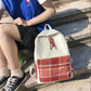 Casual Backpack Simple Women's Multi-layer Canvas Schoolbag Travel Shopping Student Large Capacity