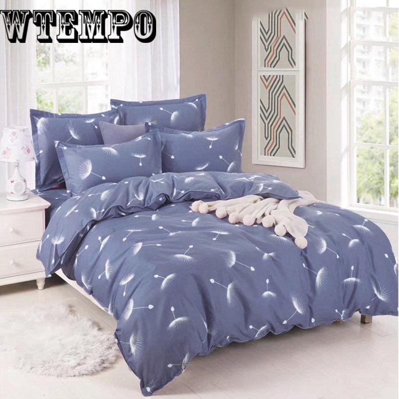 Print Bedding Set Cotton Twin Queen Size Duvet Cover Flat Sheet/Fitted Sheet Pillow Cases