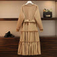 Fake Two-piece Sweater Stitching Dress Plus Size Women's Korean Style Loose Dress