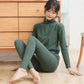 Cationic Velvet Thermal Underwear Set Winter Half-aged Bottoming Shirt Qiuyi Long Trousers Cotton Sweater Two-piece Set
