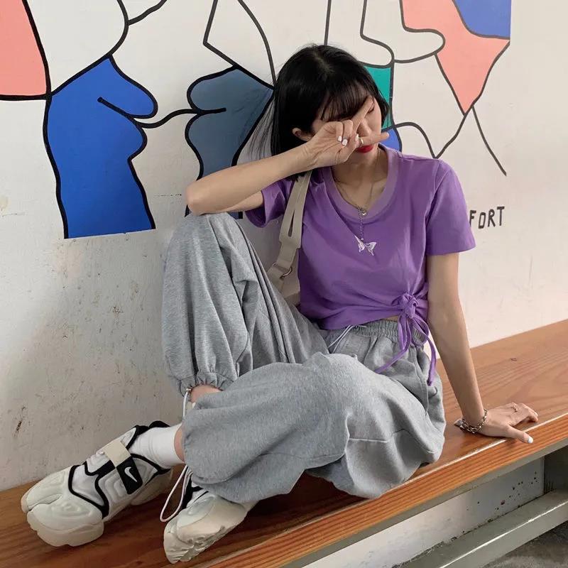 High Waist Was Thin Harajuku BF Wind All-match Trousers with Ankle Feet Women's Korean Style Summer Loose Thin Sweatpants