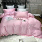 Silk Nude Sleeping Four-piece European Solid Color Bedroom Bedding Four-piece Washing