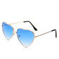 Vintage Heart Shaped Sunglasses Women Brand Designer Red Ladies Metal Gradient Lens Sun Glasses Men