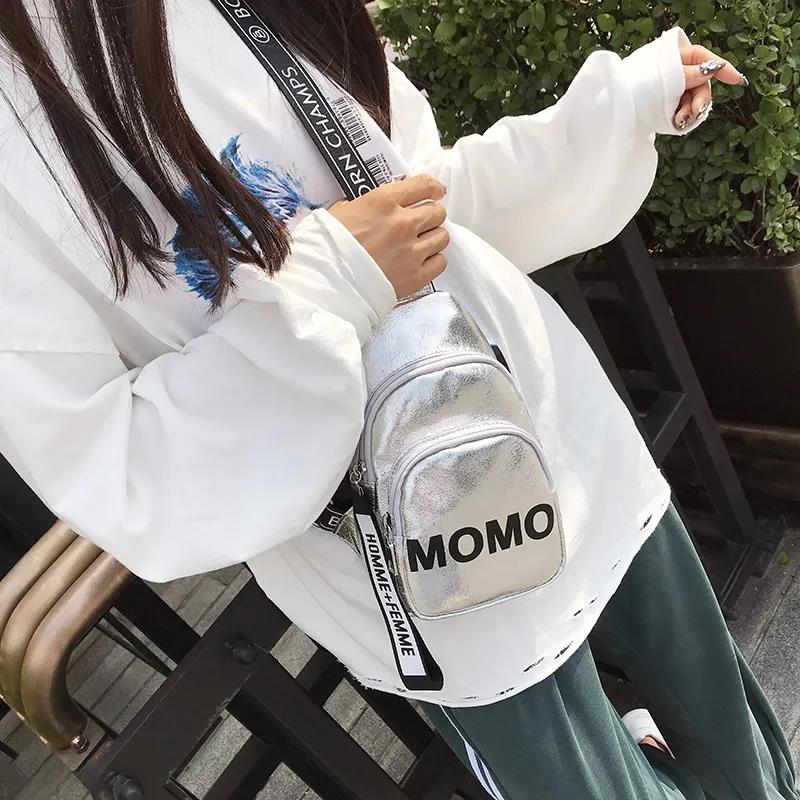 Shiny PU Sling Bag Unisex Outdoor Sports Slung Riding Bag Waterproof  Travel Men Women Shoulder Bag Crossbody Chest Bag for Gift