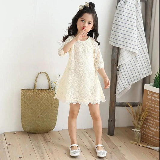 Girls' Lace Dress Children's Korean Style Princess Lace Skirts Dress Skirts Children's Dress
