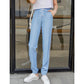 Women's Summer Thin Tencel Jeans Loose Drawstring Leggings Elastic High Waist Straight Pants Sports Casual Pants Harem Trousers Cropped pants