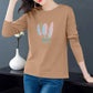 Cotton Spring and Autumn Korean Style Long-sleeved T-shirt Women Loose Plus Size Women's Round Neck Top