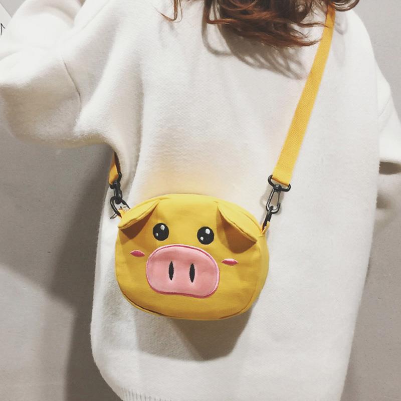 One-shoulder Canvas Bag Girls Students Hundred Sets of Lovely Fashion Ins Net Red Small Black Bag