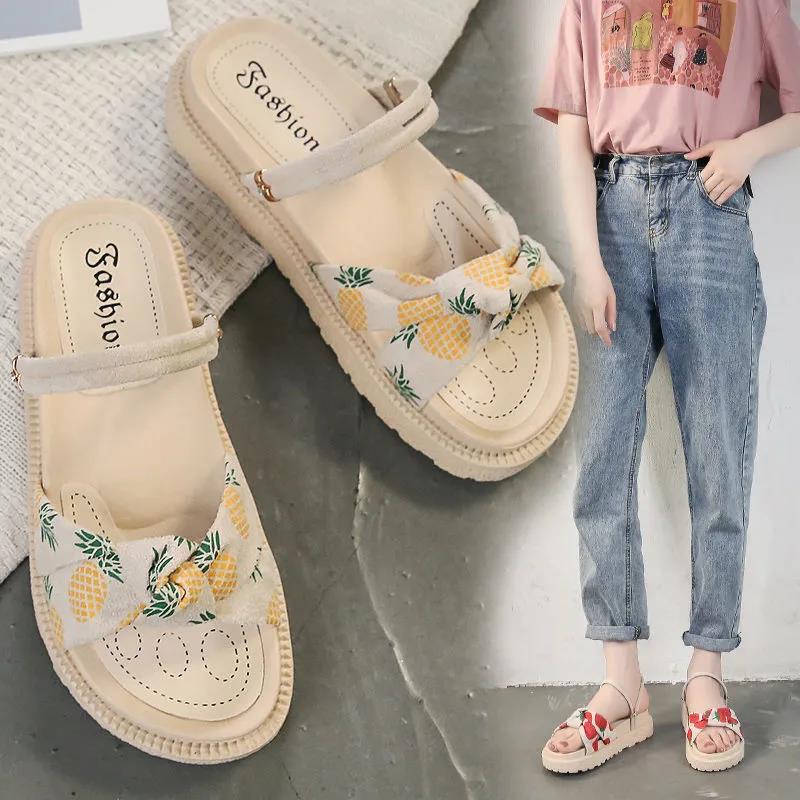 Sweet Sandals Female Summer Fairy Style Student Fashion Roman Platform with Skirt Flat Shoes