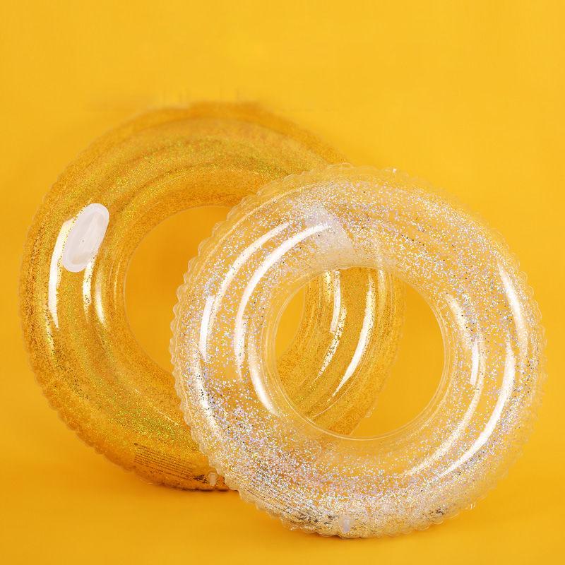 Thickened Inflatable Sequin Transparent Swimming Ring Transparent Sequin Adult Swimming Ring Inflatable Water Lifebuoy