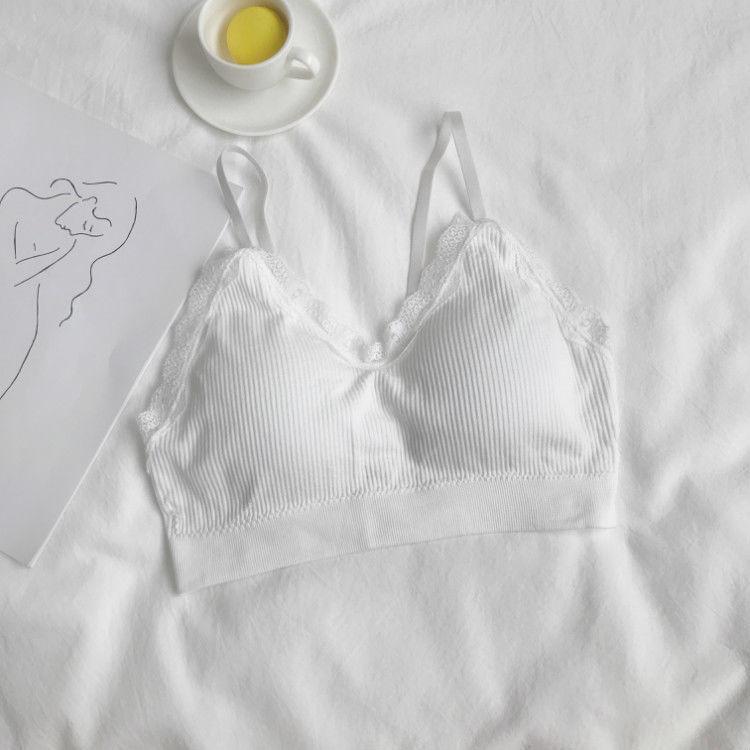 Korean Version Pure Desire Style Lace Bra No Steel Ring Wrapped Chest Anti Light Hanging Belt Bottomed Vest Bra
