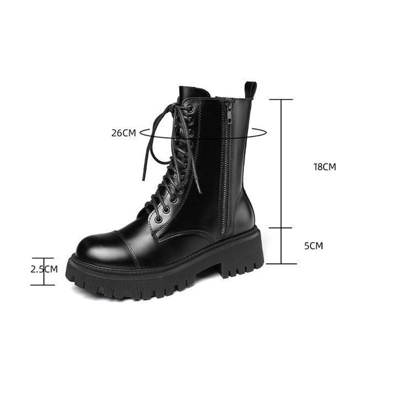 Winter Boots Women Shoes Black Ankle Boots Platform Gothic Booties Leather Fur Boots Plush Warm Botas Fashion Designer