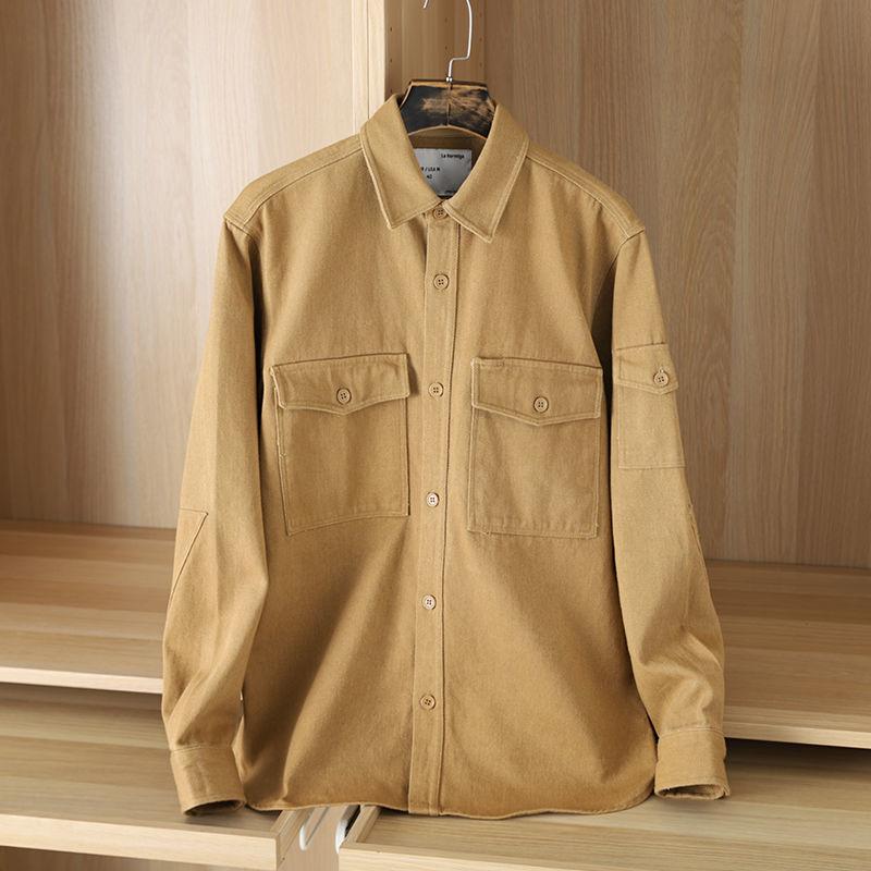 Men's Cotton Shirt Roving Twill High-end Fabric Top Retro Tooling Fashion Trend Jacket