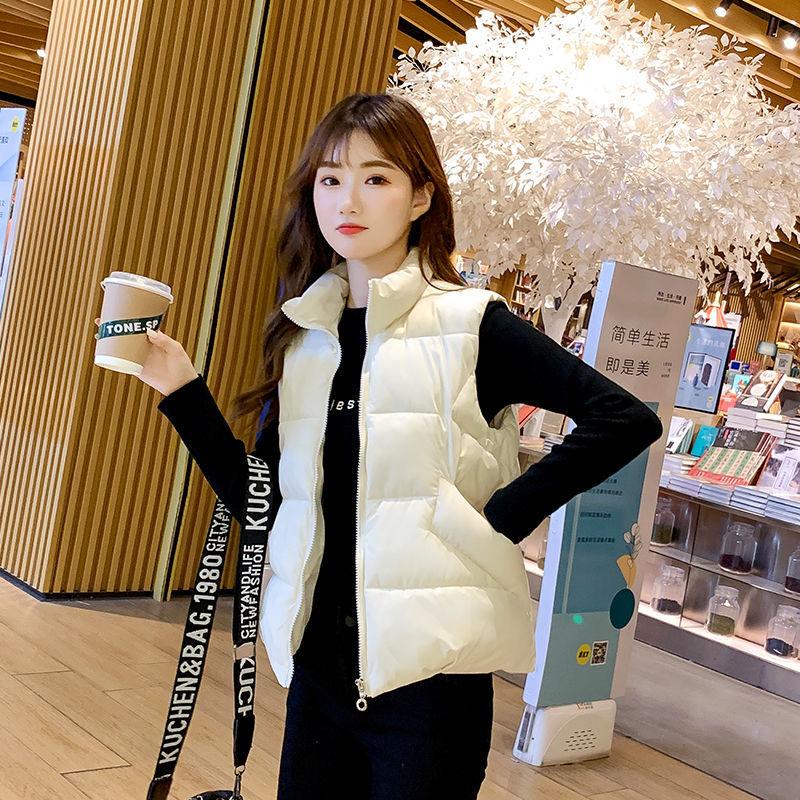 Women's Vest Down Cotton Jacket Loose Large Size Stand-up Collar Hoodless Waistcoat for Small People To Wear Winter Warm Jackets In Winter