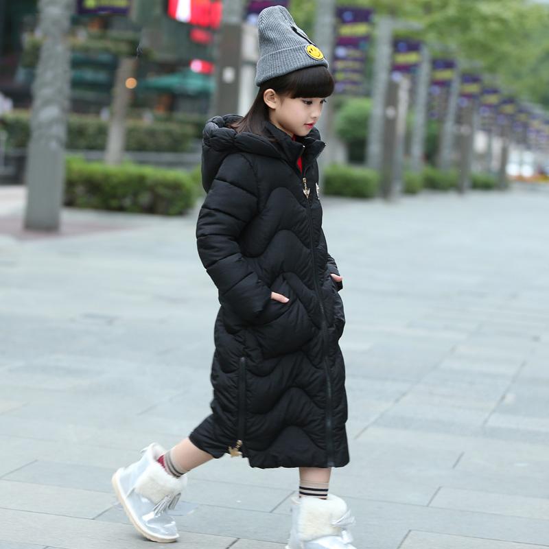 Winter Girls' Cotton-padded Clothes Thick Velvet Pike Clothing Fashion Long Kids Winter Parkas