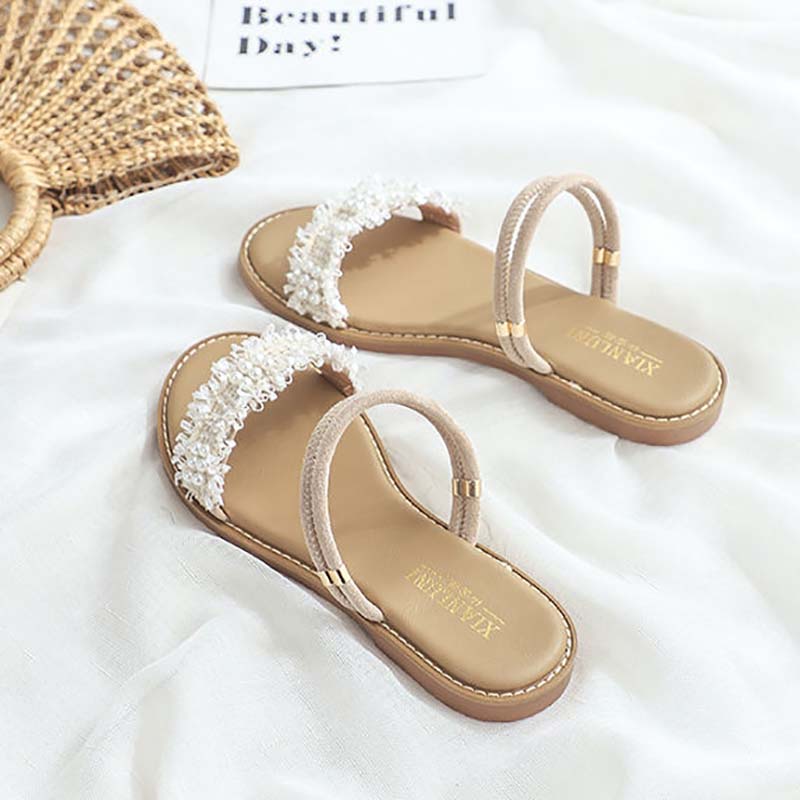 Sandals Female Fairy Summer Students All-match Flat Slippers Two Wear Female Rome Gentle