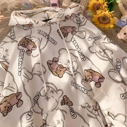 Sweater Women's Trendy Ins Spring and Autumn Students Korean Version Loose Hooded Lazy Wind Thin Coat