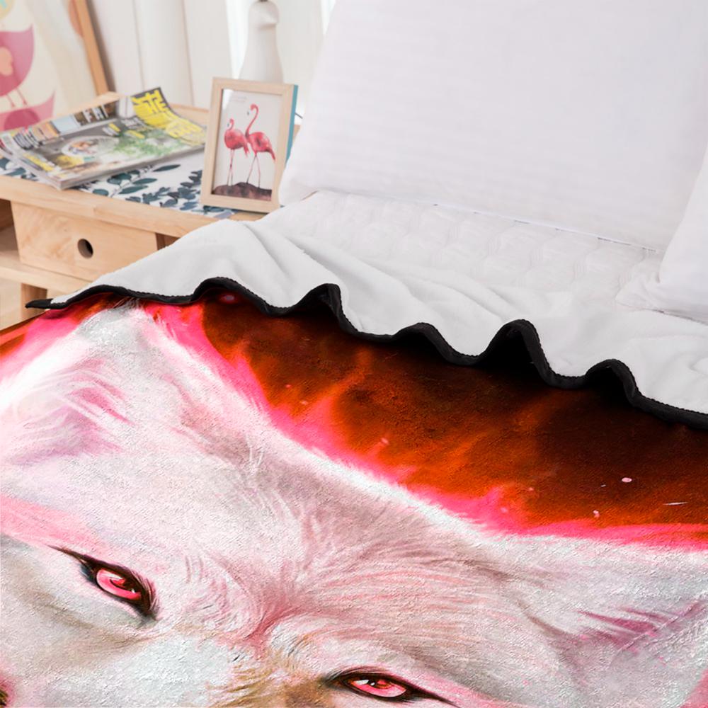 Animals 3D Printed Plush Hooded Blanket for Adults Kid Wearable Blankets Rose and Wolf