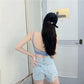 Simple Solid Color Suspender Inside Underwear Cross Style Beautiful Back No Steel Ring Thread Bra Bottomed Vest Bra