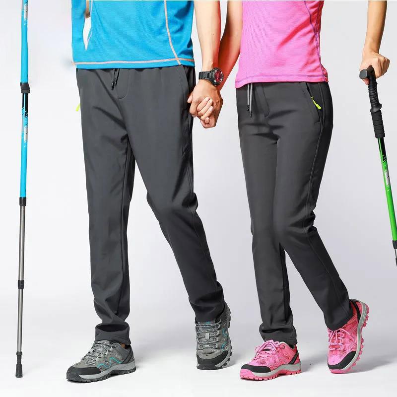 Outdoor Couple Assault Pants for Men and Women Fall and Winter Plus Velvet Thick Waterproof Windproof Cold Soft Shell Hiking Pants