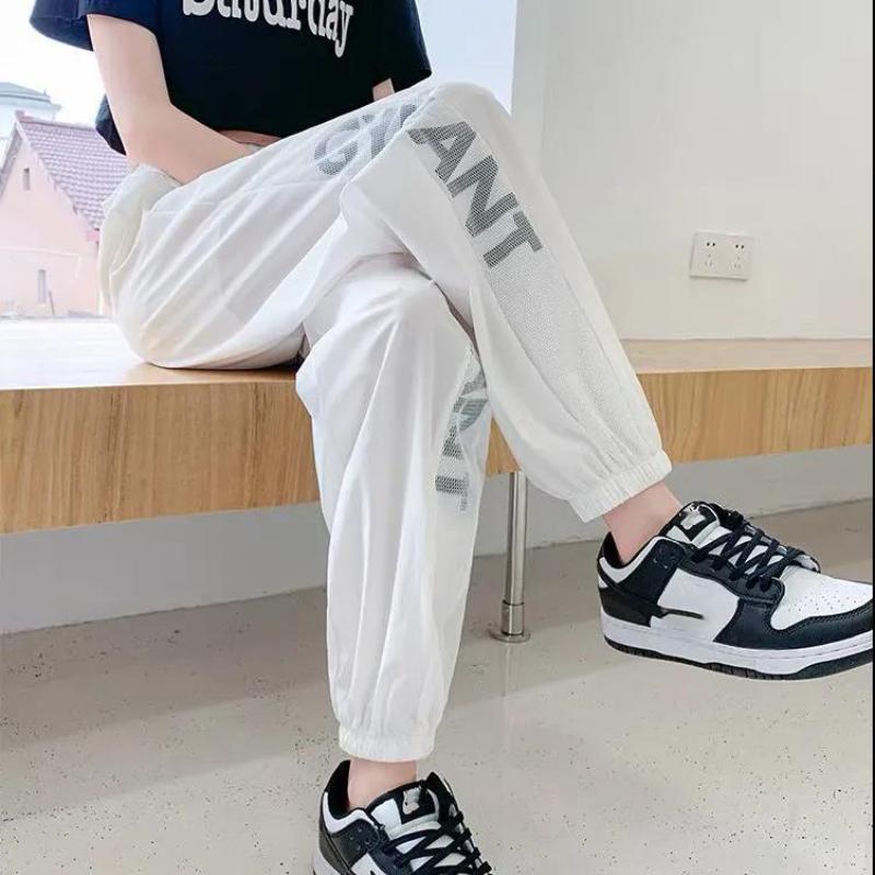 Ins Tide Sports Pants Female Students Summer Thin Section Beam Feet Were Thin All-match Japanese and Korean Casual Nine-point Pants