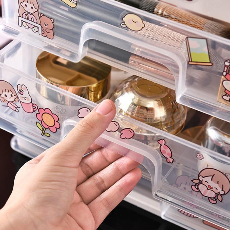 Cosmetic Storage Box Desktop Make Up Cosmetics Organizer for Bedroom Plastic Toiletries Makeup Jewelry Storage Box