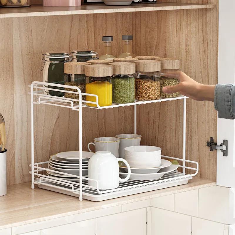 Kitchen Shelf Under The Sink Pot Shelf Pot Storage Rack Put Pot Artifact Cabinet Layered Shelf Cabinet Home