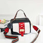 Fashion Women Contrast Color Shoulder Bag Messenger Crossbody Bag Wide Chain Handbag