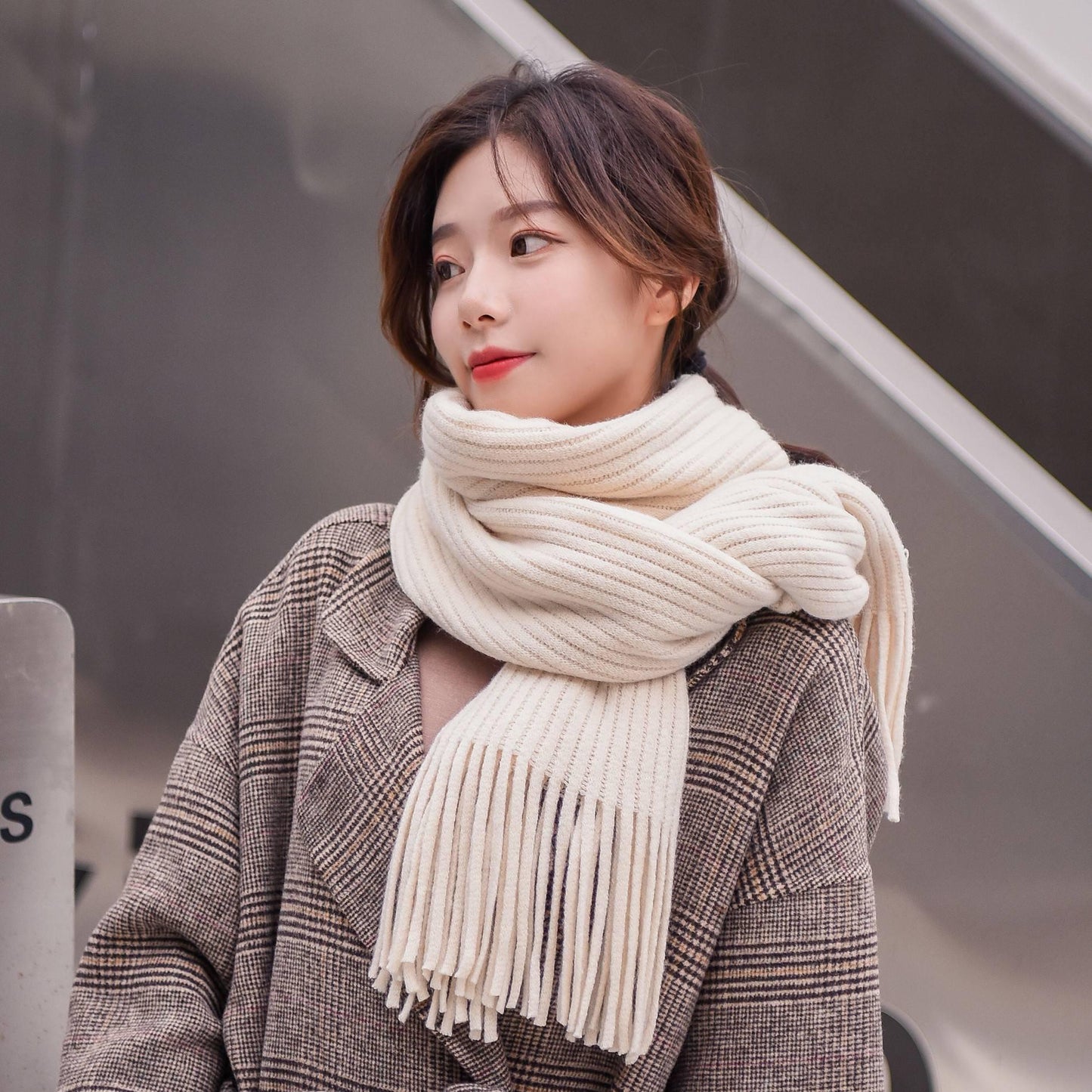 Scarves with Tassel Women Winter Thick Warm Wool Scarf Shawl Wrap Female Male Scarf