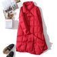 Winter Womens Down Jackets Long Ultra Light Thin Casual Coat Puffer Jacket Slim Remove Hooded Parka
