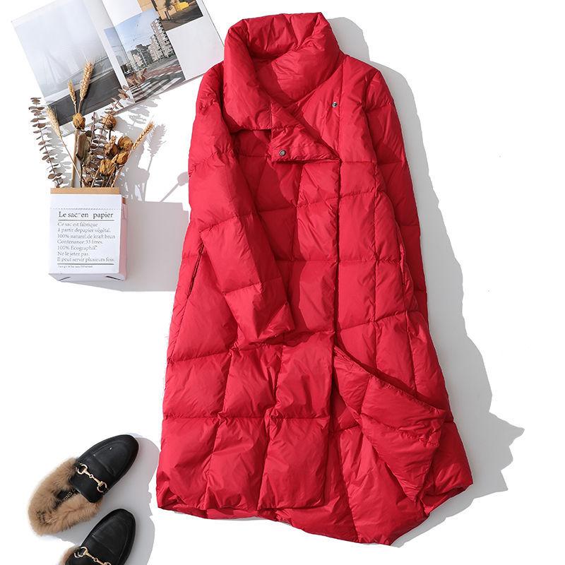 Winter Womens Down Jackets Long Ultra Light Thin Casual Coat Puffer Jacket Slim Remove Hooded Parka