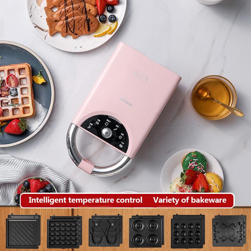 680W Light Food Making Machine Sandwich Maker Bread Maker Barbecue Maker Kitchen Supplies with 6 Sets of Bakeware