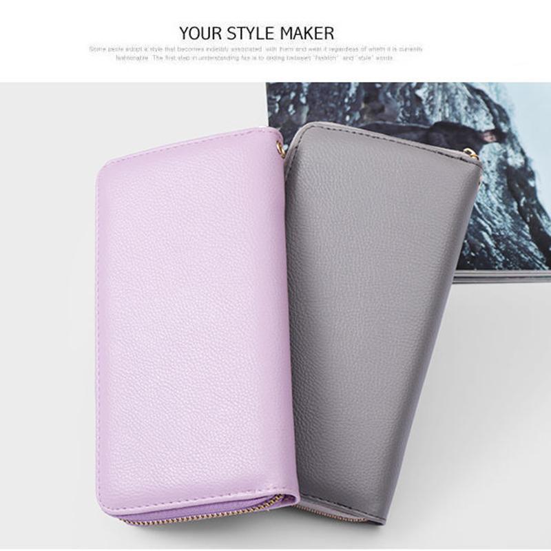 Women Clutches Leather Bag Portable PU Leather Multi-Layer Large Capacity Classic Soft Surface Wallets with Coin Pocket Zipper Purse