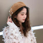 Women's Wool Beret Autumn Casual Pearl Rivet Solid Color Beret