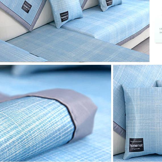 Ice silk sofa covers Modern simplicity Couch Cover Reversible Washable Removable Armrest Slipcovers