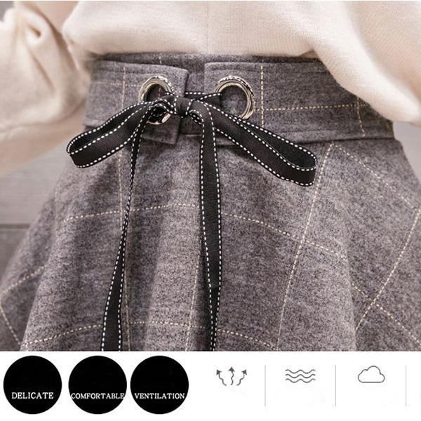 Two Layers Anti-glare Back Zipper  Women's Clothing High Waist Buttocks Bow Lace Plaid Skirt Ruffle Short Skirt A-line Skirt