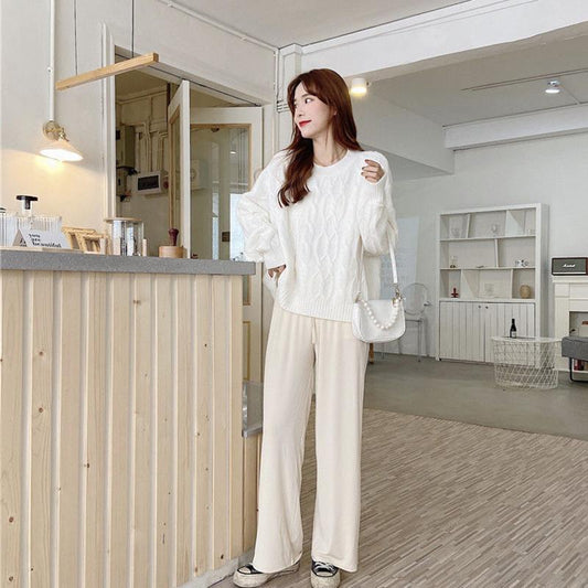 Autum  Winter Sweater Women Loose Outer Wear Twist All-match Pullover Sweater Casual Style Top