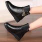 Women's Boots Autumn Winter Cotton Boots Soft Soled Short Boots Plus Velvet Flat Bottom Women's Leather Shoes Warm Middle-aged Elderly Women's Shoes