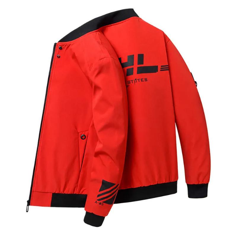 Stand-up Collar Baseball Uniform Jacket Men's Jacket Autumn and Winter Youth Korean Style Trend Solid Color Jacket