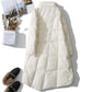 Winter Womens Down Jackets Long Ultra Light Thin Casual Coat Puffer Jacket Slim Remove Hooded Parka