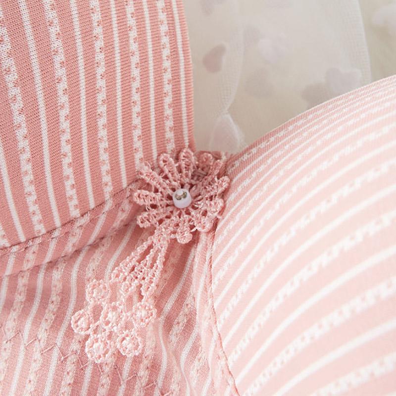 Thin Sexy No Steel Ring Gathering Adjustable Anti-Expansion Side Receiving Side Breast Women's Underwear Bra