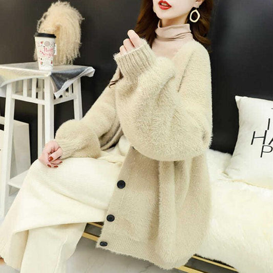 Spring and Autumn Sweater Cardigan Casual Top Loose Knitted Women's Jacket