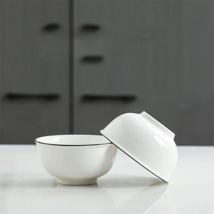 Ceramic Rice Bowl Soup Bowl Big Bowl Instant Noodle Bowl Small Bowl Chopsticks A Set of Bowls Large Household High-value Bowl Wholesale Tableware